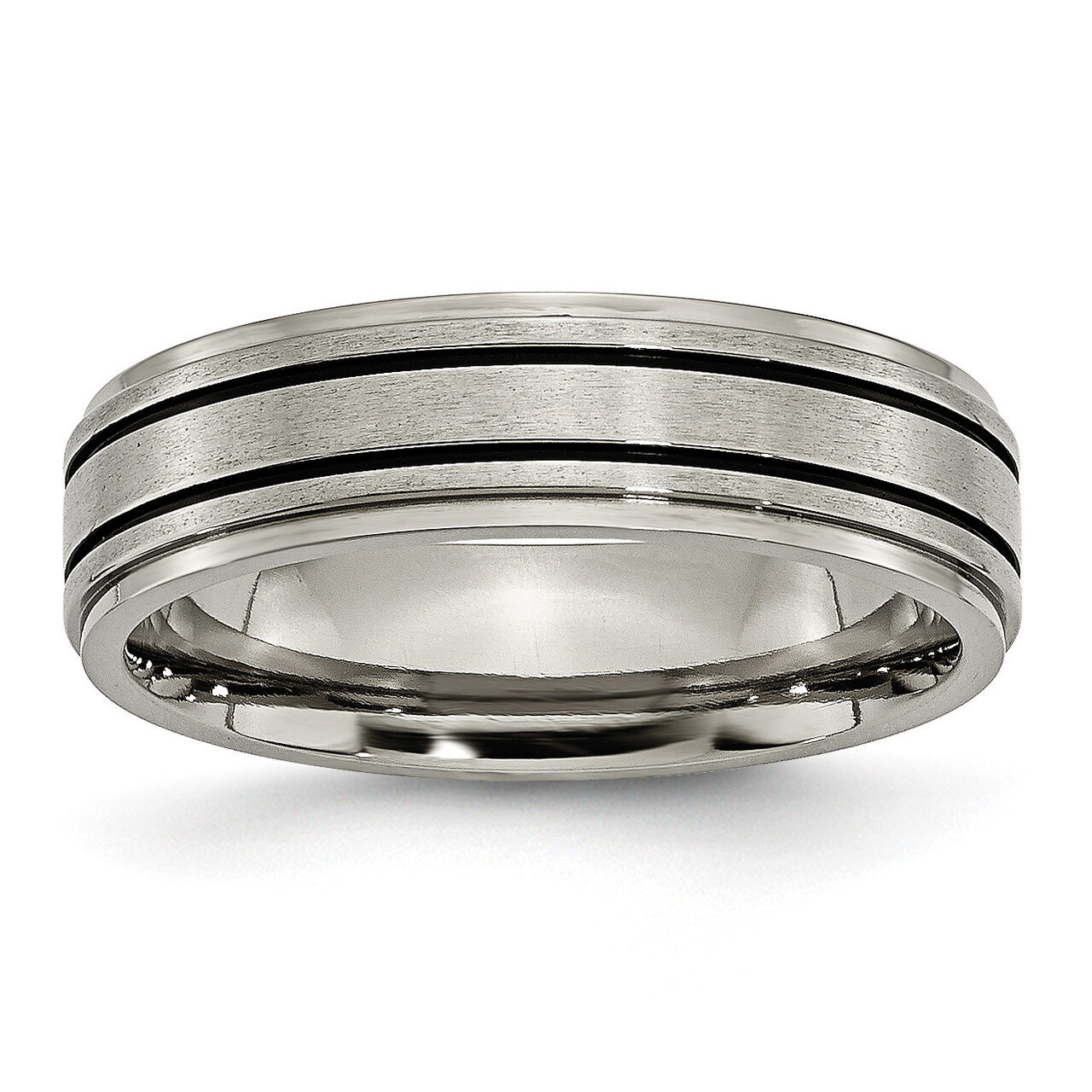 Enameled Flat 6mm Satin &amp; Polished Band Titanium TB336 by Chisel, MPN: TB336, 886774531540