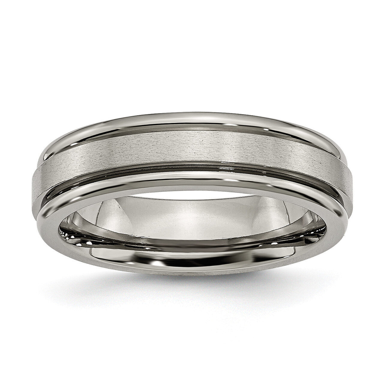 Edge 6mm Satin and Polished Band Titanium Grooved  TB41_CH by Chisel, MPN: TB41_CH, 883957813530