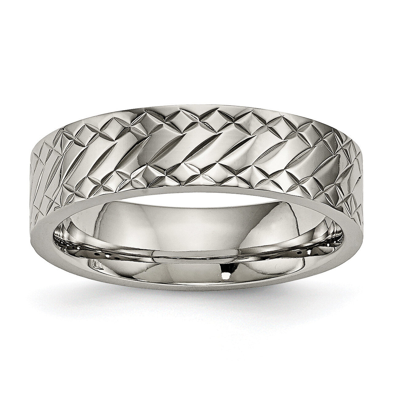 Textured Ring Titanium Polished TB457 by Chisel, MPN: TB457, 886774533957