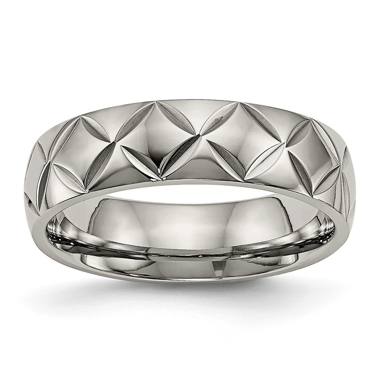 Diamond Cut Ring Titanium Polished TB459 by Chisel, MPN: TB459, 886774534138