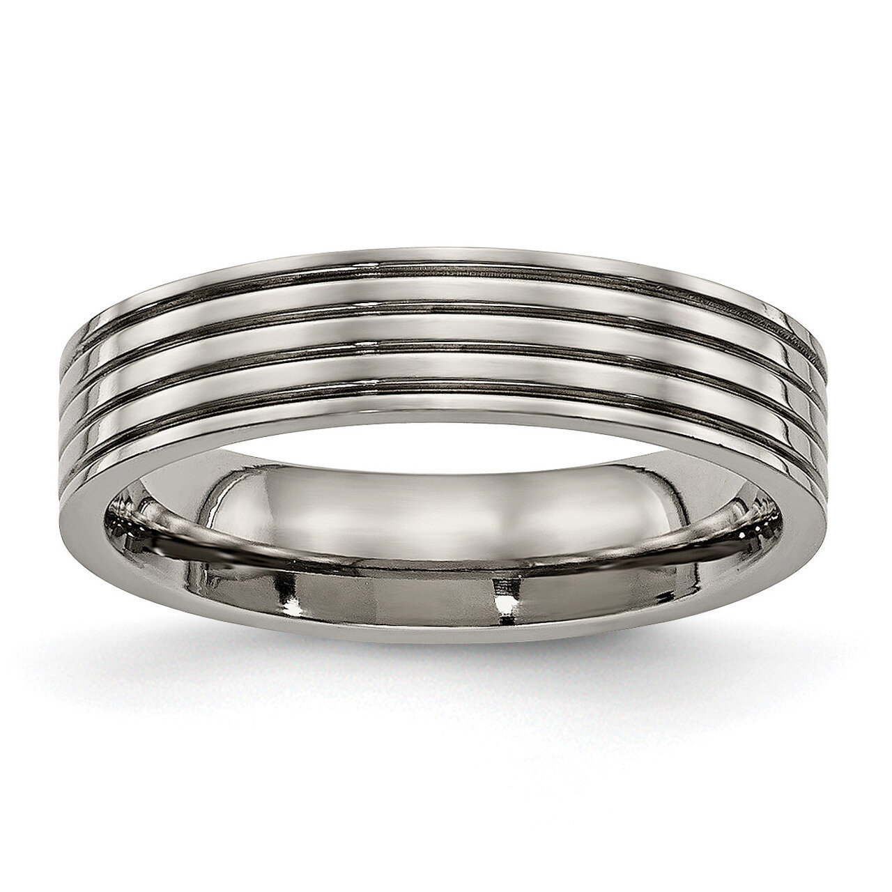 Grooved Comfort Back Ring Titanium Polished TB473 by Chisel, MPN: TB473, 886774438894