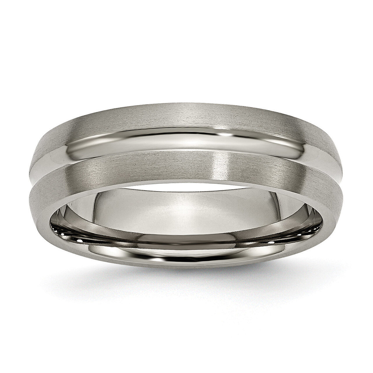 6mm Brushed and Polished Band Titanium Grooved TB50_CH