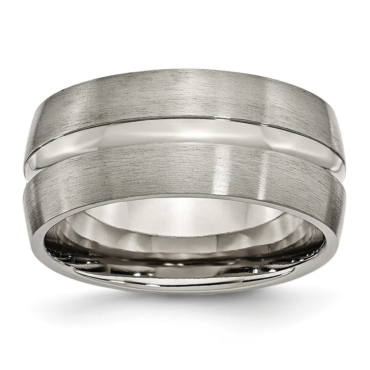 10mm Brushed and Polished Band Titanium Grooved  TB52_CH by Chisel, MPN: TB52_CH, 883957821740