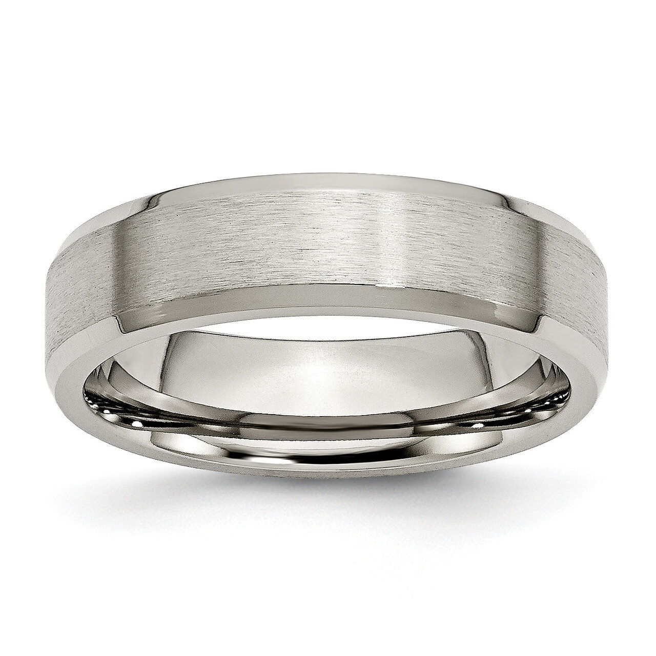 6mm Brushed and Polished Band Titanium Beveled Edge TB9_CH by Chisel, MPN: TB9_CH, 883957739403