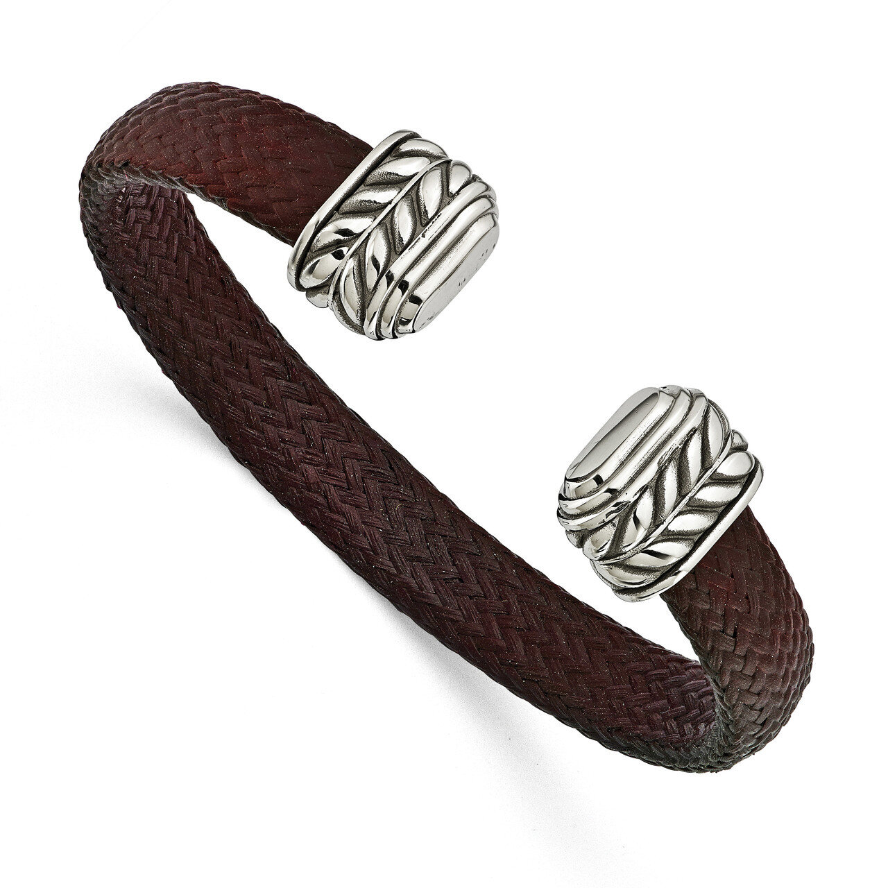 Edward Mirell 10mm Stainless Steel with Carbon Fiber Cuff Bracelet