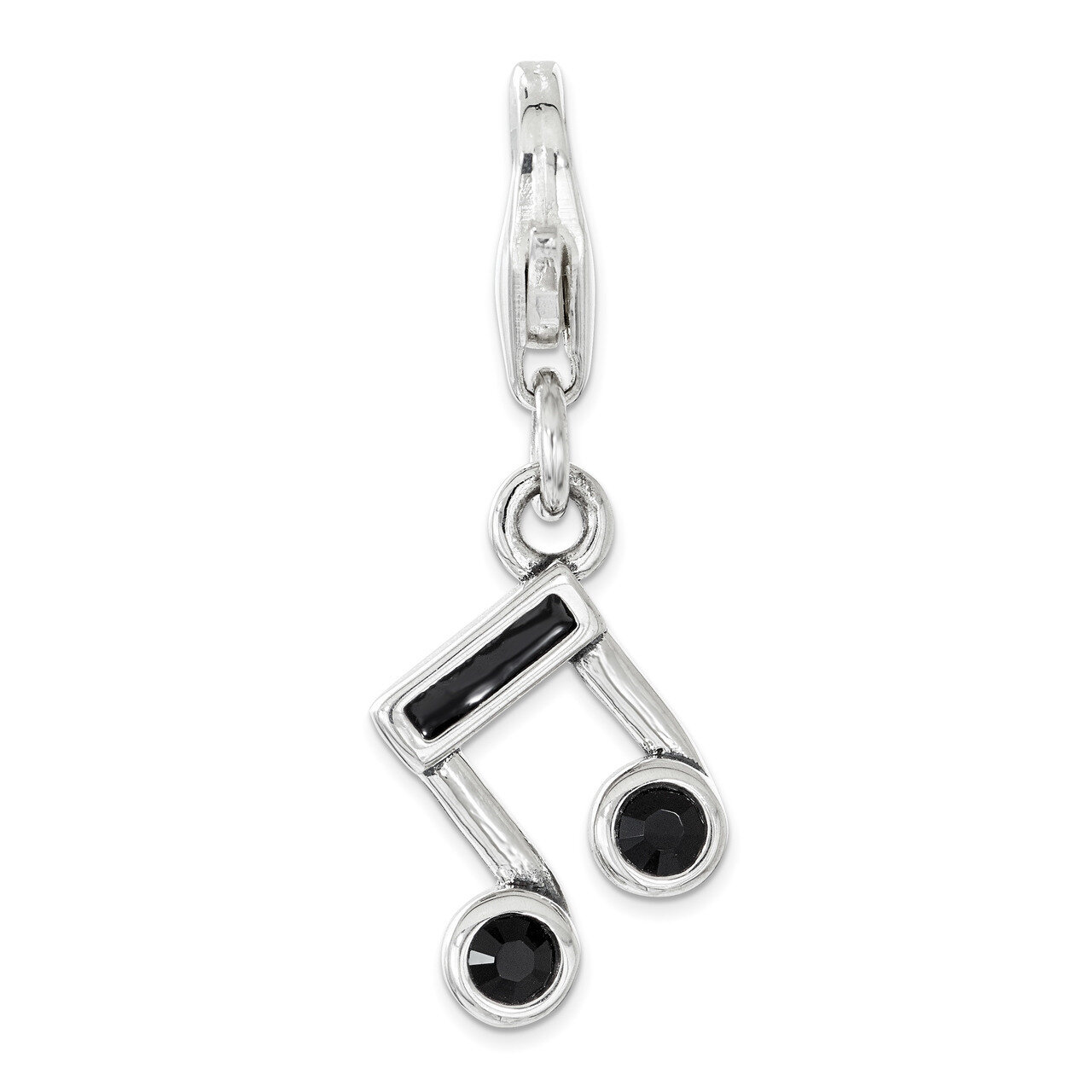 Music Note Charm - Sterling Silver Enameled QCC1144