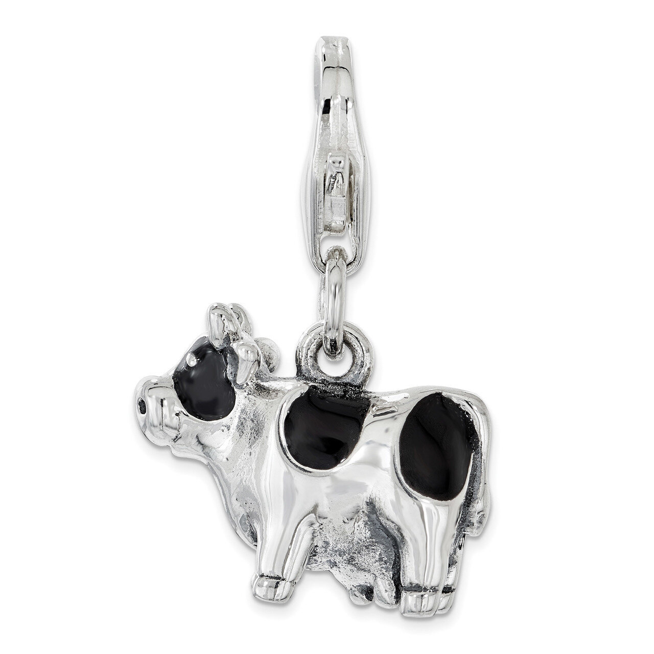 Cow Charm - Sterling Silver Enameled QCC1150