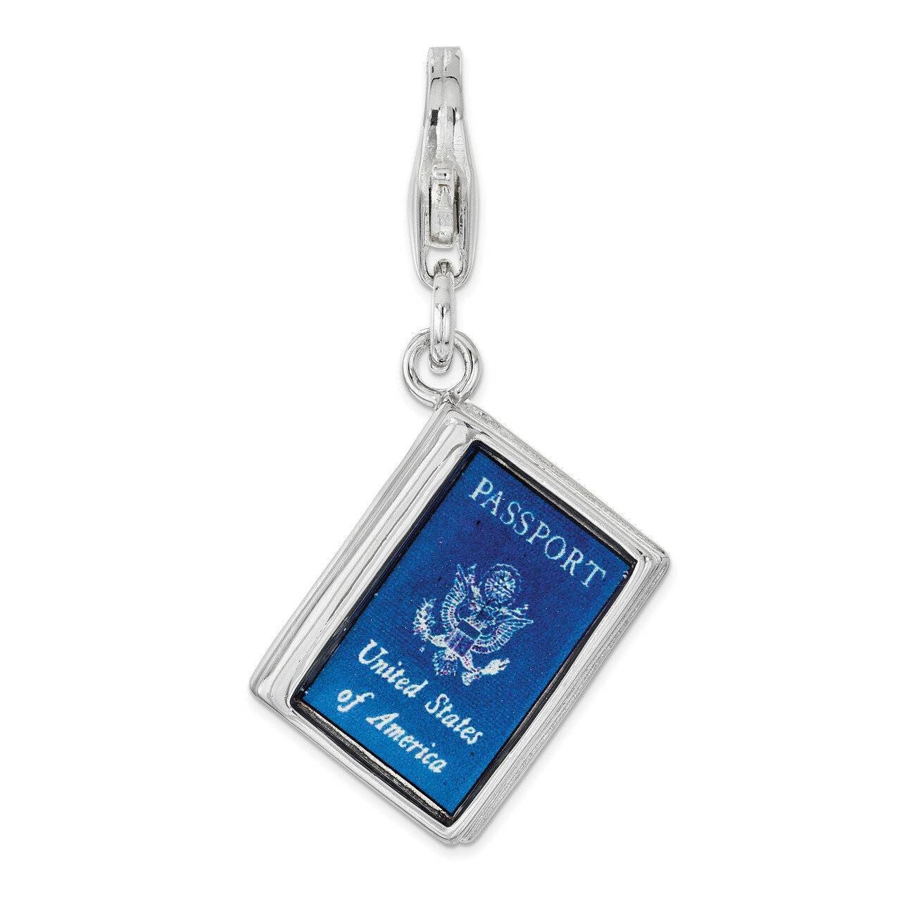 3D Passport Charm - Sterling Silver Enameled QCC1200