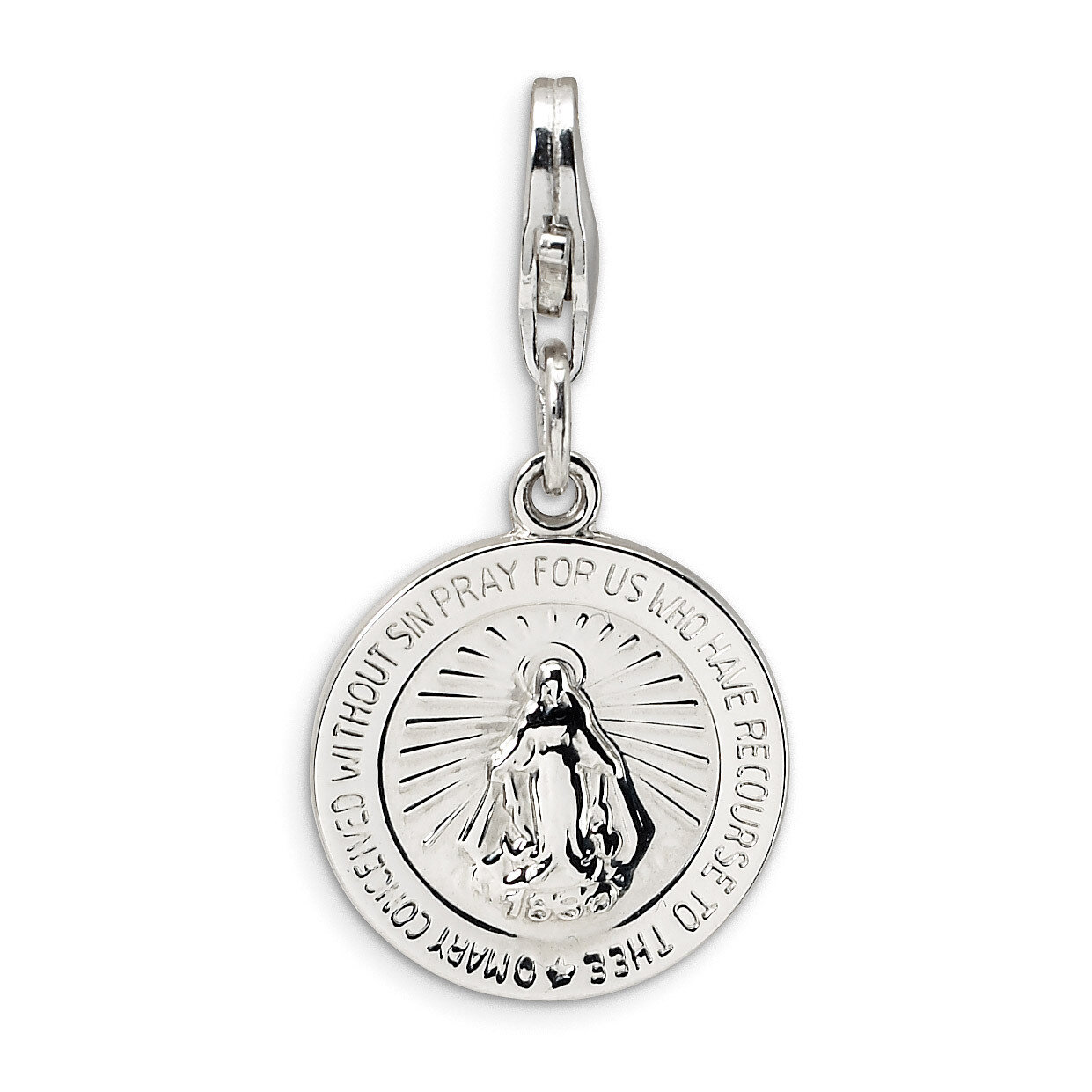 Miraculous Medal Charm - Sterling Silver QCC495