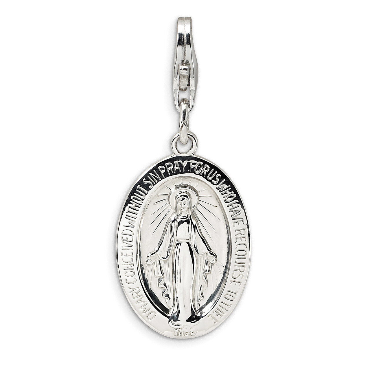 Miraculous Medal Charm - Sterling Silver QCC498