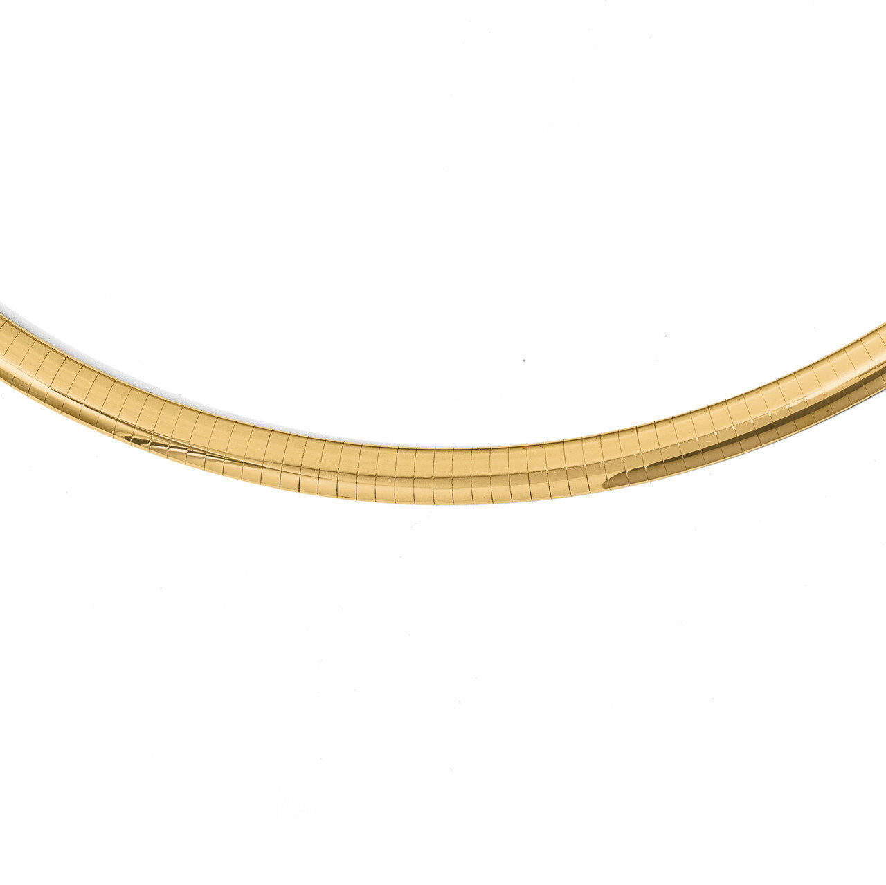 6mm Lightweight Domed Omega Necklace 16 Inch 14k Gold HB-1067-16