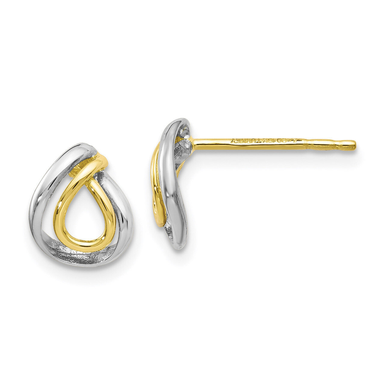 Leslie&#39;s White Rhodium Polished Post Earrings 10k Gold HB-10LE283, MPN: 10LE283, 191101736339