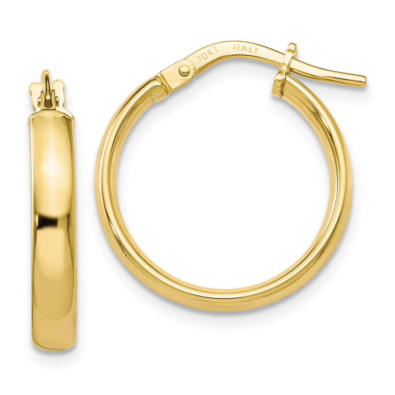 Hoop Earrings 10k Gold Polished HB-10LE304