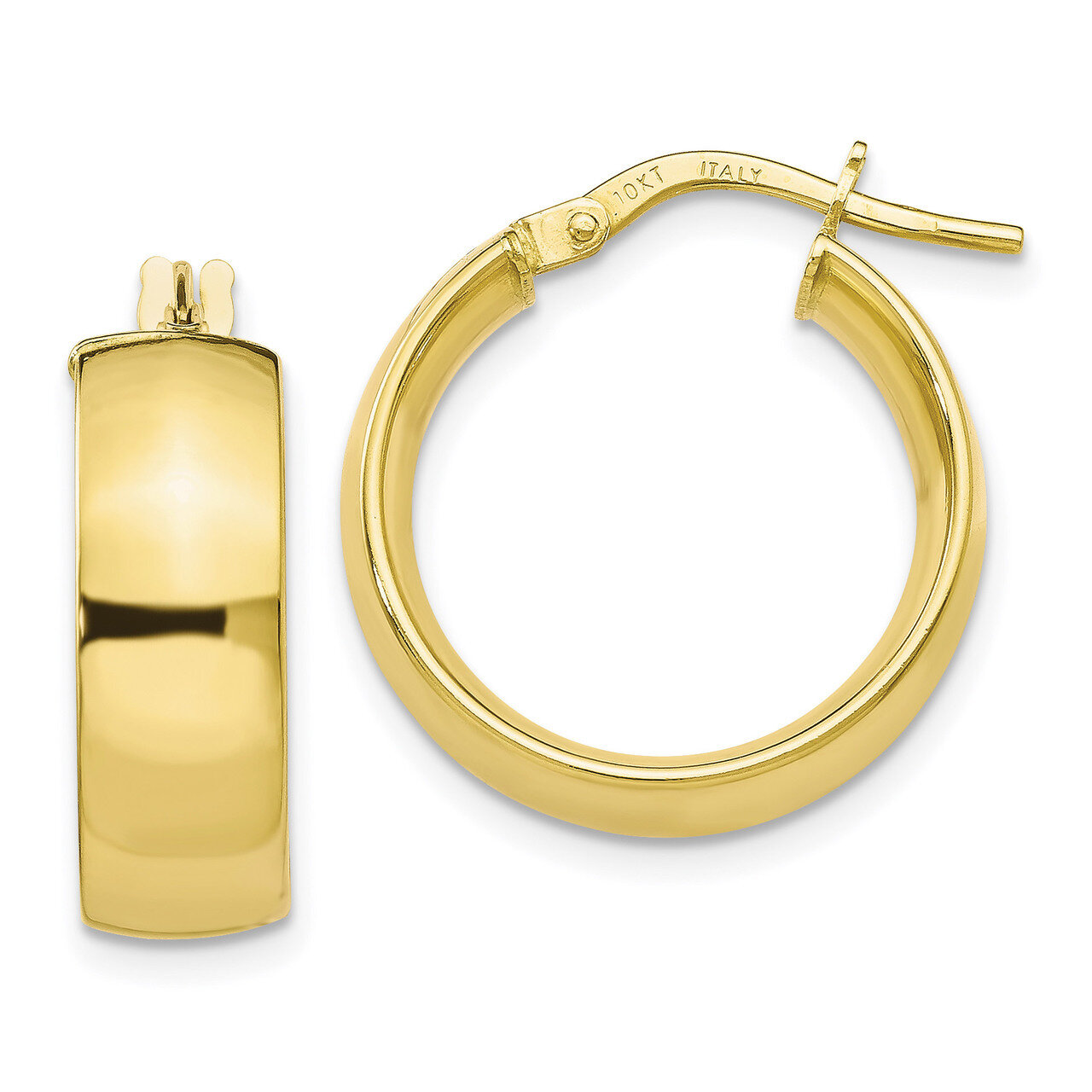 Hoop Earrings 10k Gold Polished HB-10LE308