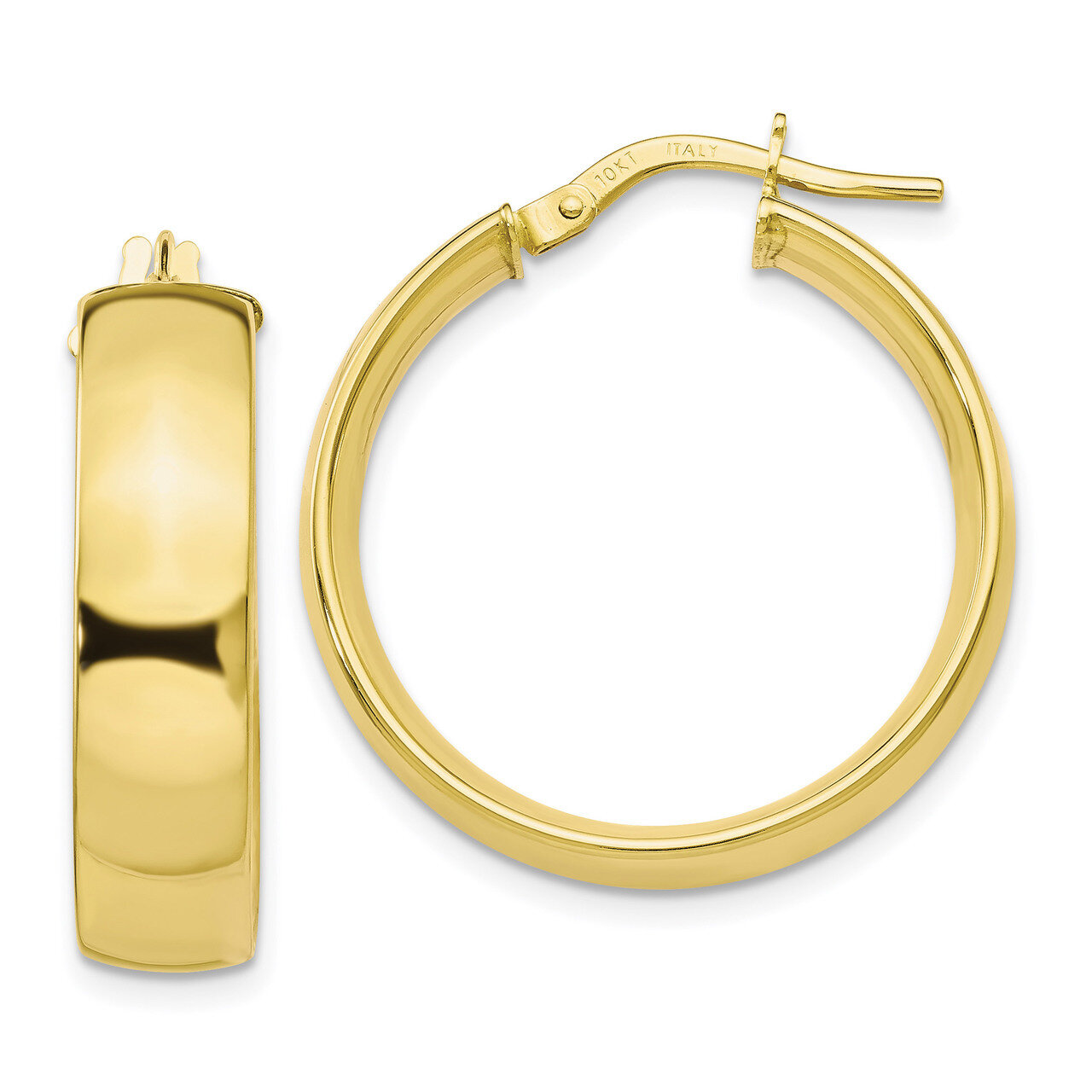 Hoop Earrings 10k Gold Polished HB-10LE311