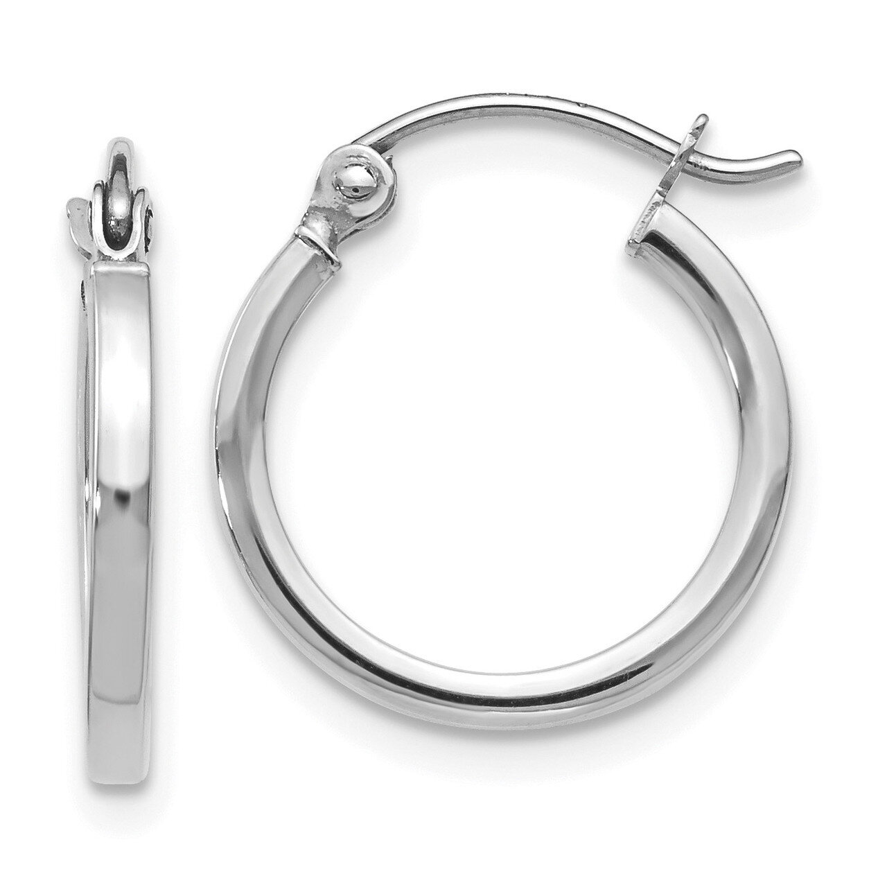 Leslie&#39;s Hoop Earrings 10k White Gold Polished HB-10LE395, MPN: 10LE395, 191101737077