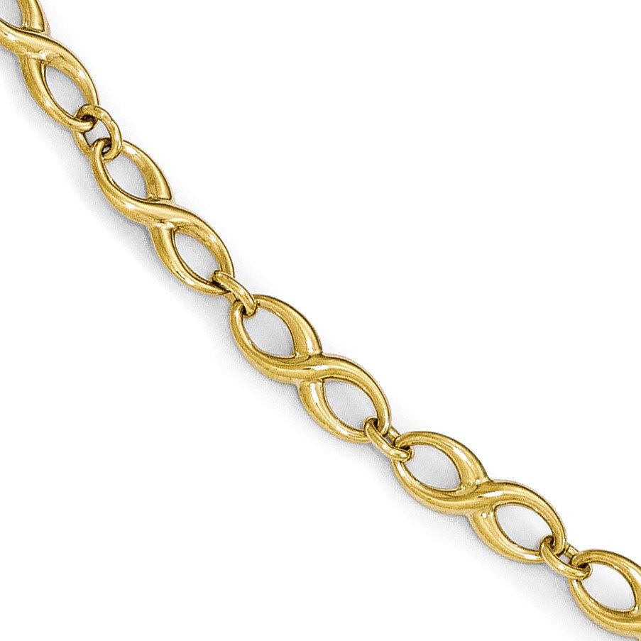 Bracelet 7 Inch 10k Gold Polished HB-10LF522-7
