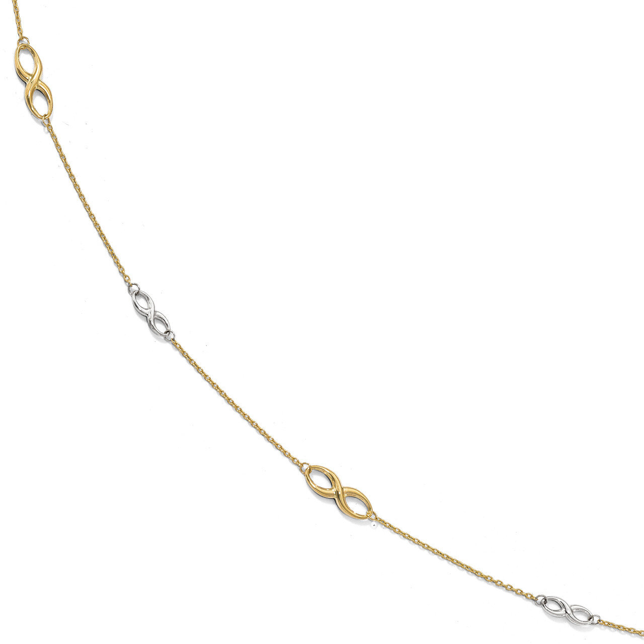 1 inch Extender Anklet 9 Inch 10k Gold Two-tone Polished HB-10LF547-9