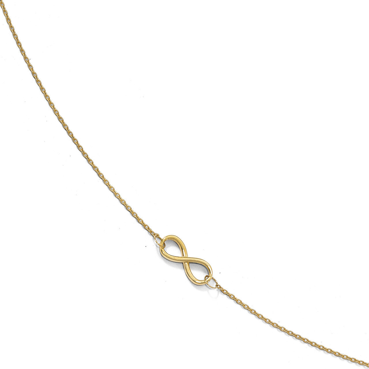 Infinity with 1 inch Extender Anklet 9 Inch 10k Gold Polished HB-10LF549-9