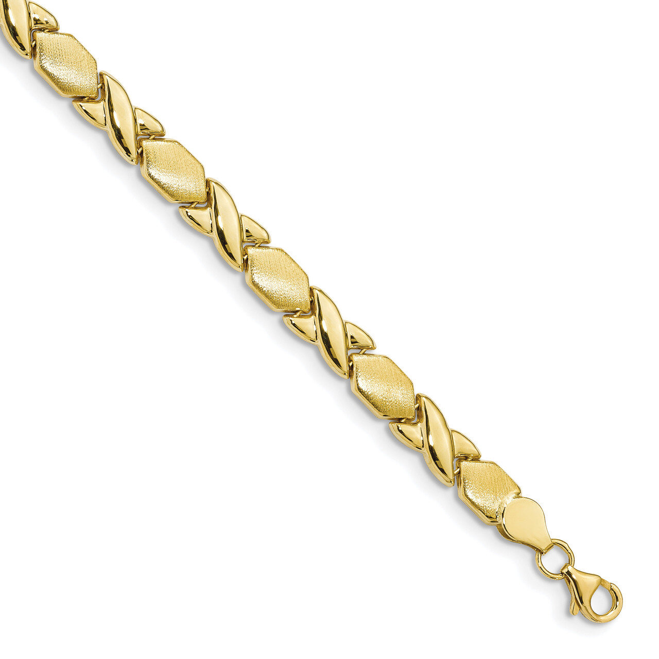 X & O Fancy Bracelet 7.25 Inch 10k Gold HB-10LF565-7.25
