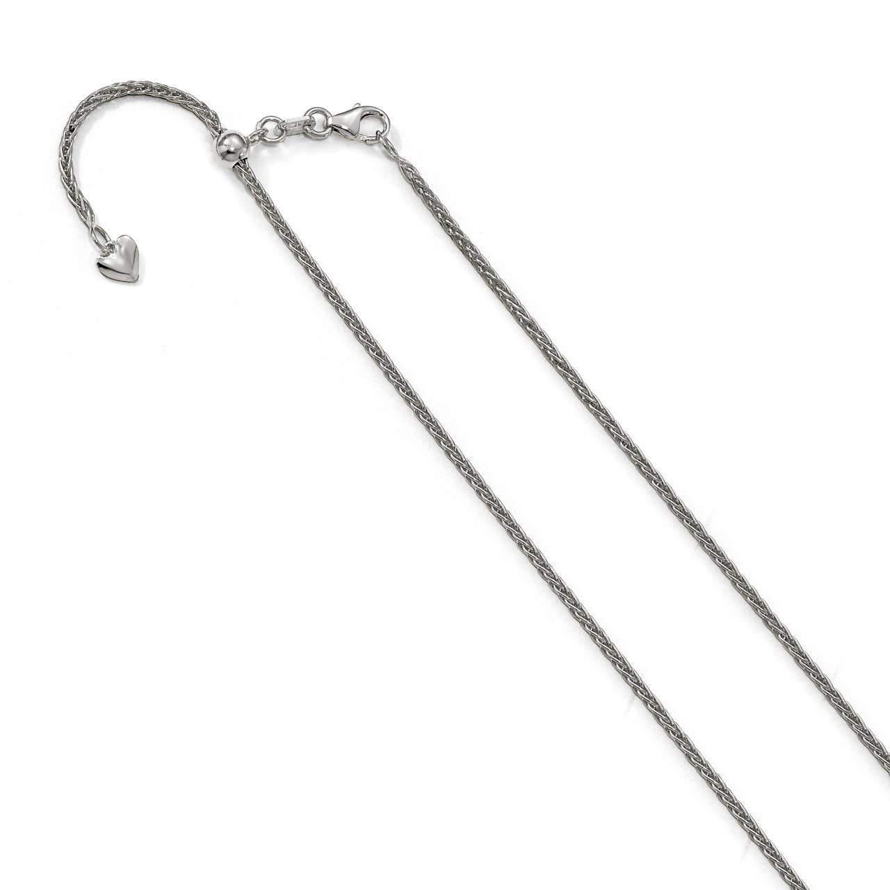Leslie&#39;s 1.5 mm Adjustable Wheat Chain 30 Inch 14K White Gold HB-1269-30, MPN: 1269-30, 191101762840