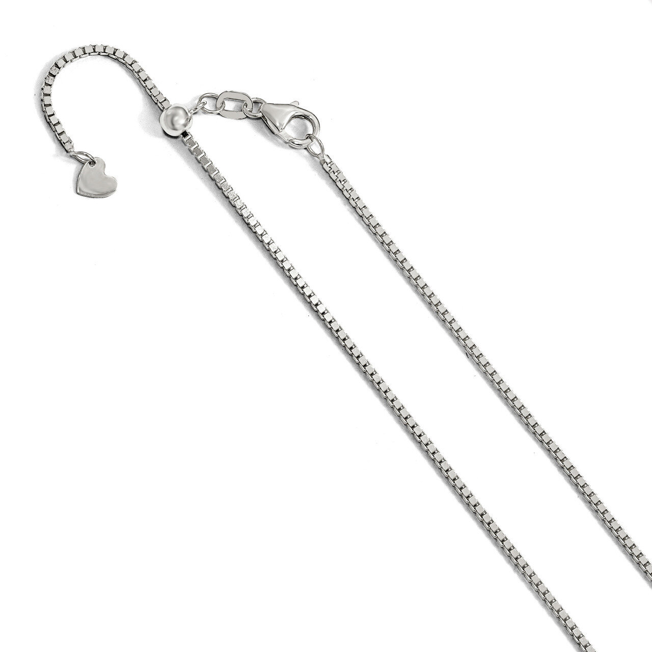 Leslie&#39;s 1.20mm Adjustable Box Chain 22 Inch 14K White Gold HB-1278-22, MPN: 1278-22, 191101846526