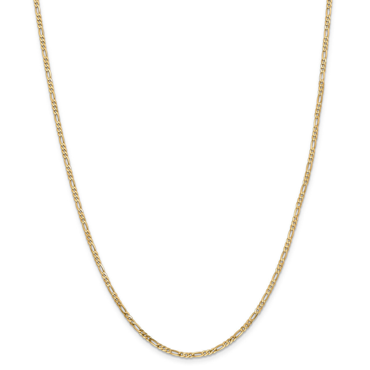 Leslie&#39;s 2.25mm Flat Figaro Chain 24 Inch 14k Gold HB-1295-24, MPN: 1295-24, 191101846847