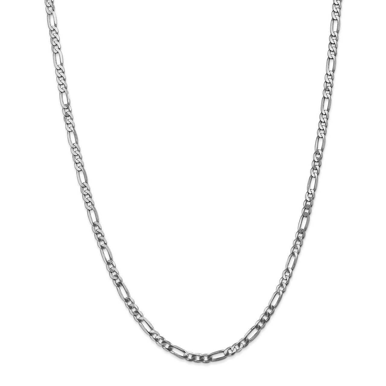 4.0mm Flat Figaro Chain 20 Inch 14K White Gold HB-1301-20