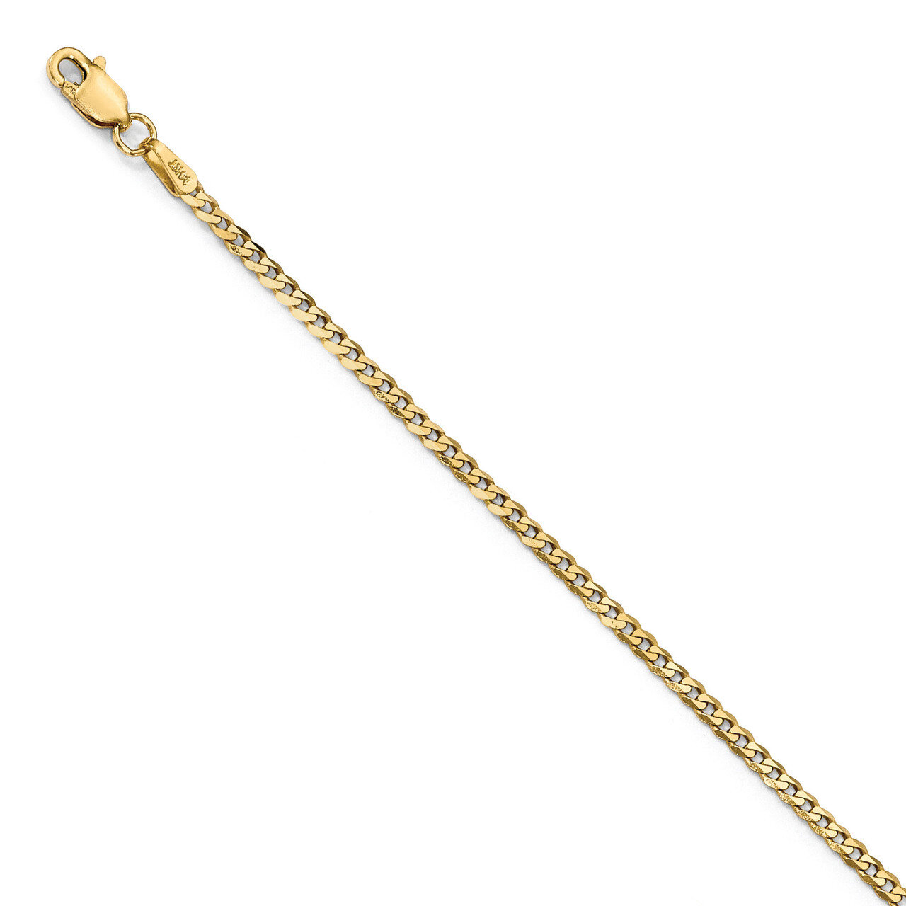 2.2mm Beveled Curb Chain 7 Inch 14k Gold HB-1305-7
