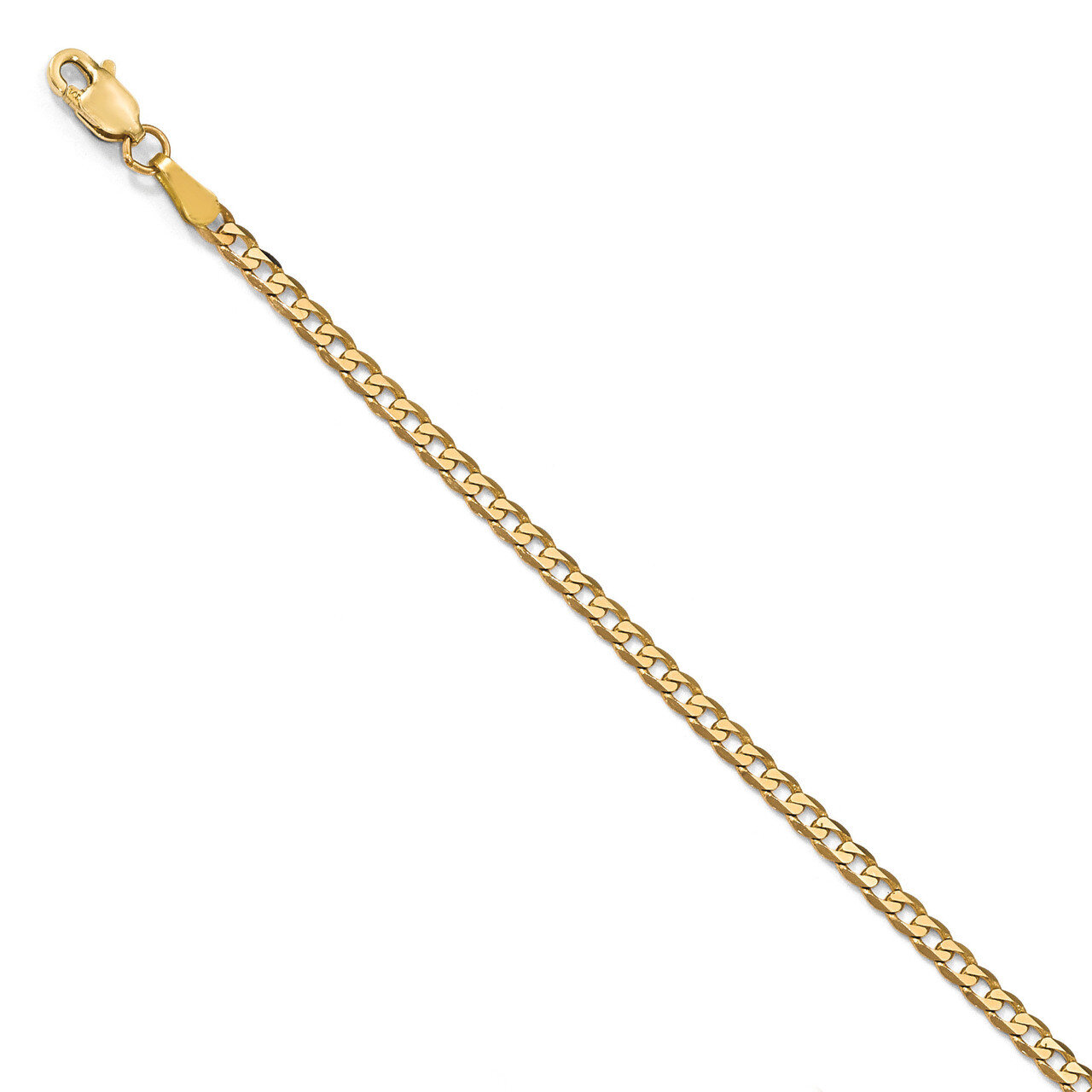 2.3mm Beveled Curb Chain 7 Inch 14k Gold HB-1306-7
