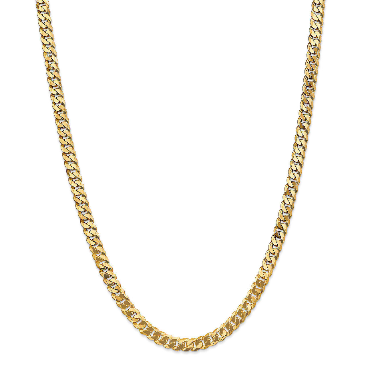 Leslie&#39;s 6.1mm Flat Beveled Curb Chain 22 Inch 14k Gold HB-1307-22, MPN: 1307-22, 191101847059
