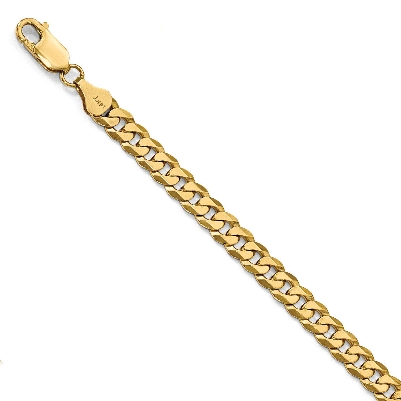 6.1mm Beveled Curb Chain 7 Inch 14k Gold HB-1307-7