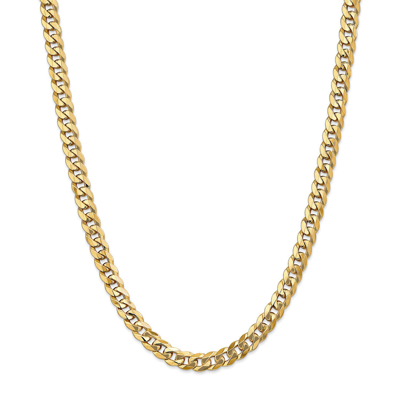 Leslie&#39;s 8mm Flat Beveled Curb Chain 22 Inch 14k Gold HB-1308-22, MPN: 1308-22, 191101147746