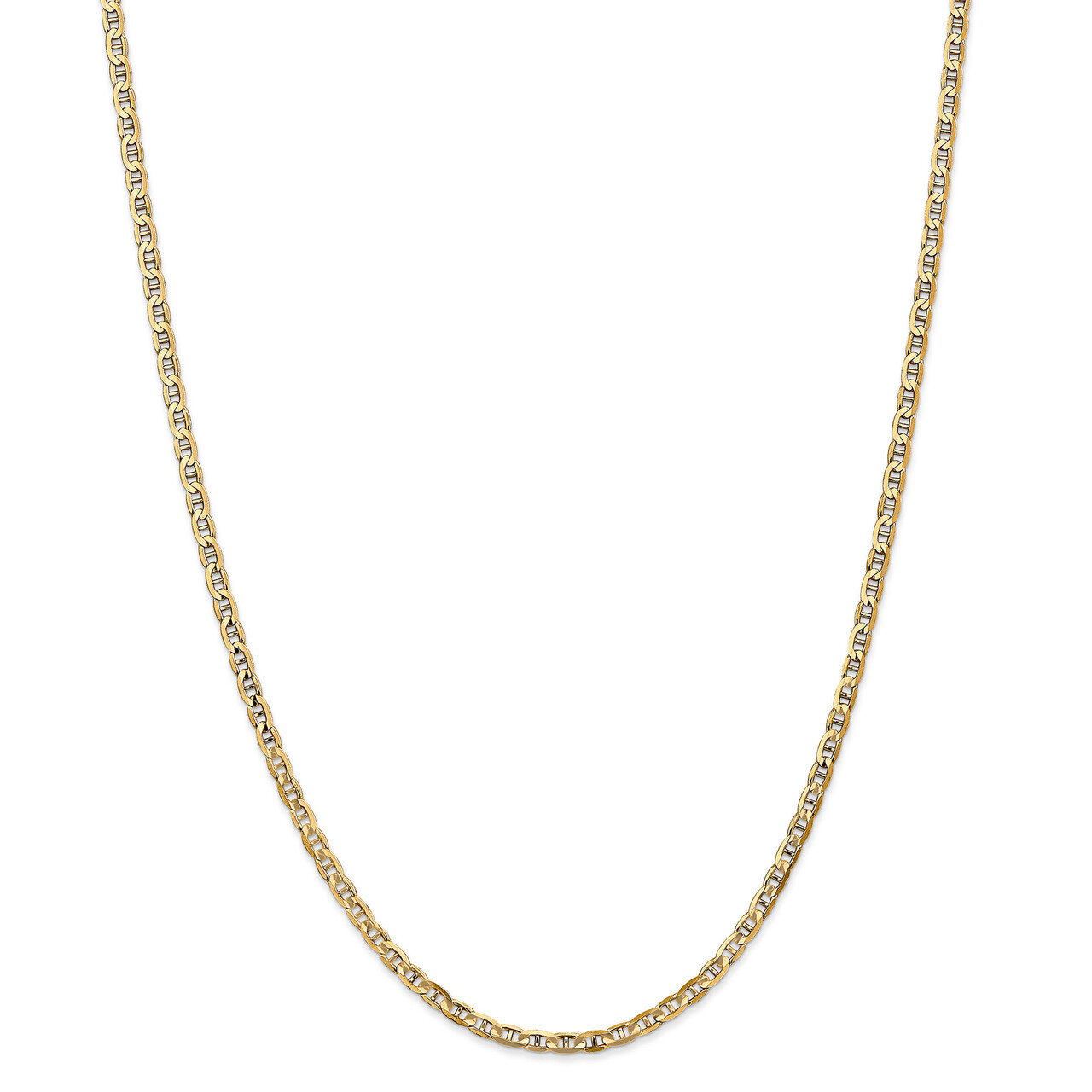 3mm Concave Anchor Chain 24 Inch 14k Gold HB-1314-24
