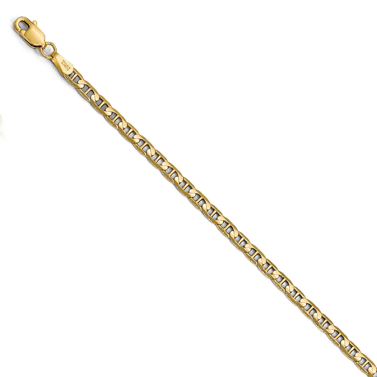 3mm Concave Anchor Chain 7 Inch 14k Gold HB-1314-7