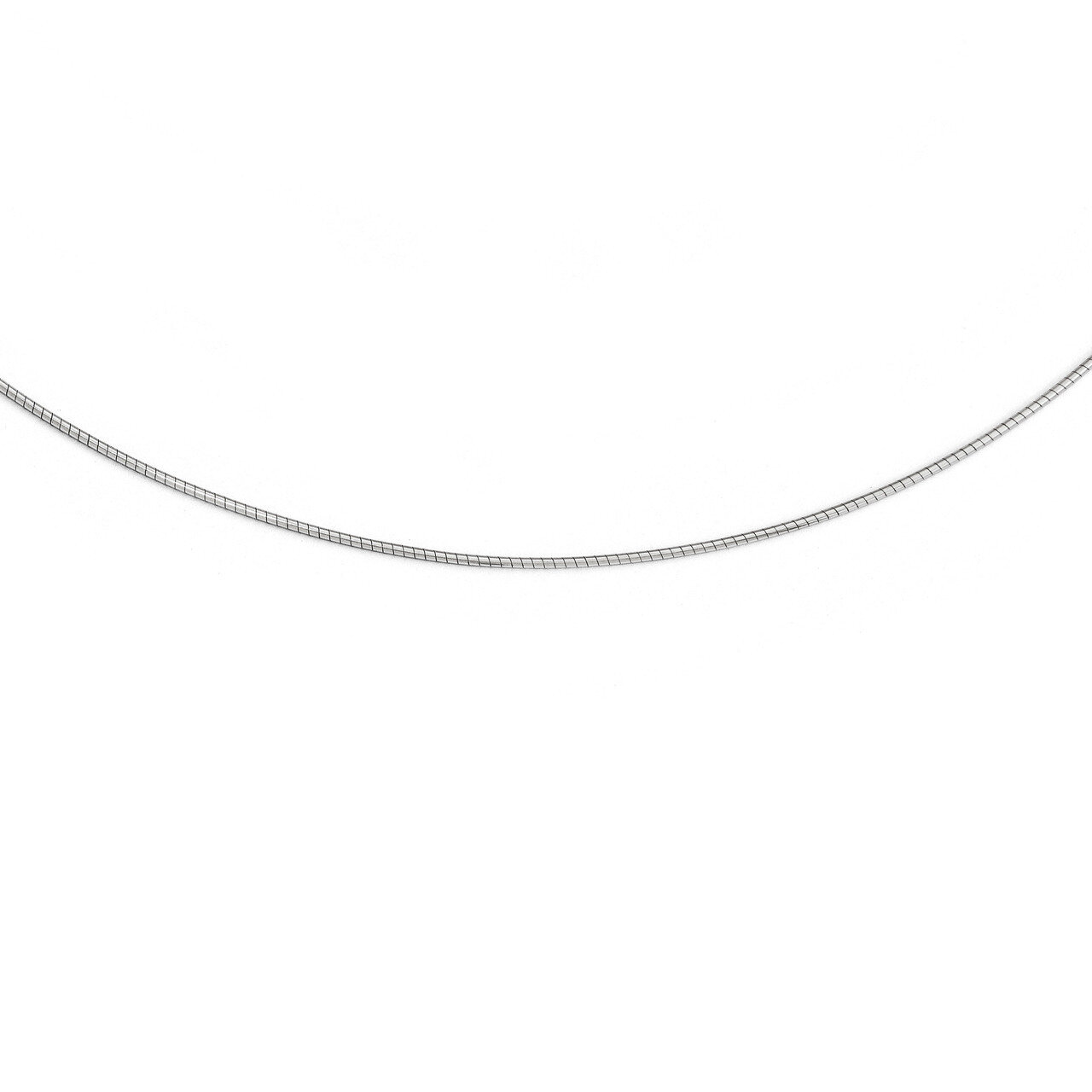 1MM Round Omega/Detachable clasp 16 Inch Chain 14K White Gold HB-2805-16