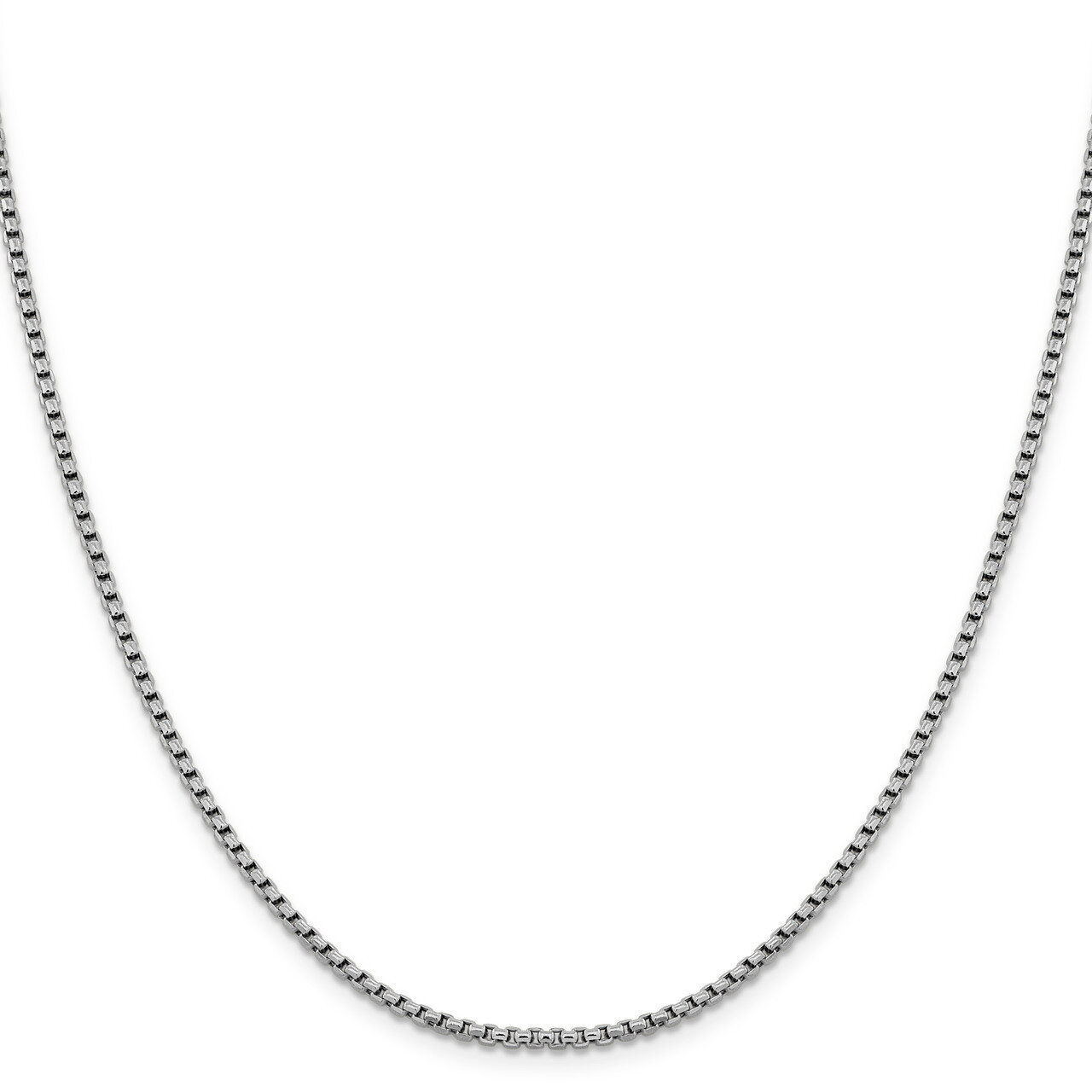 Leslie&#39;s 2.4 mm Diamond-cut Round Box Chain 24 Inch 14K White Gold HB-7171-24, MPN: 7171-24, 886774…