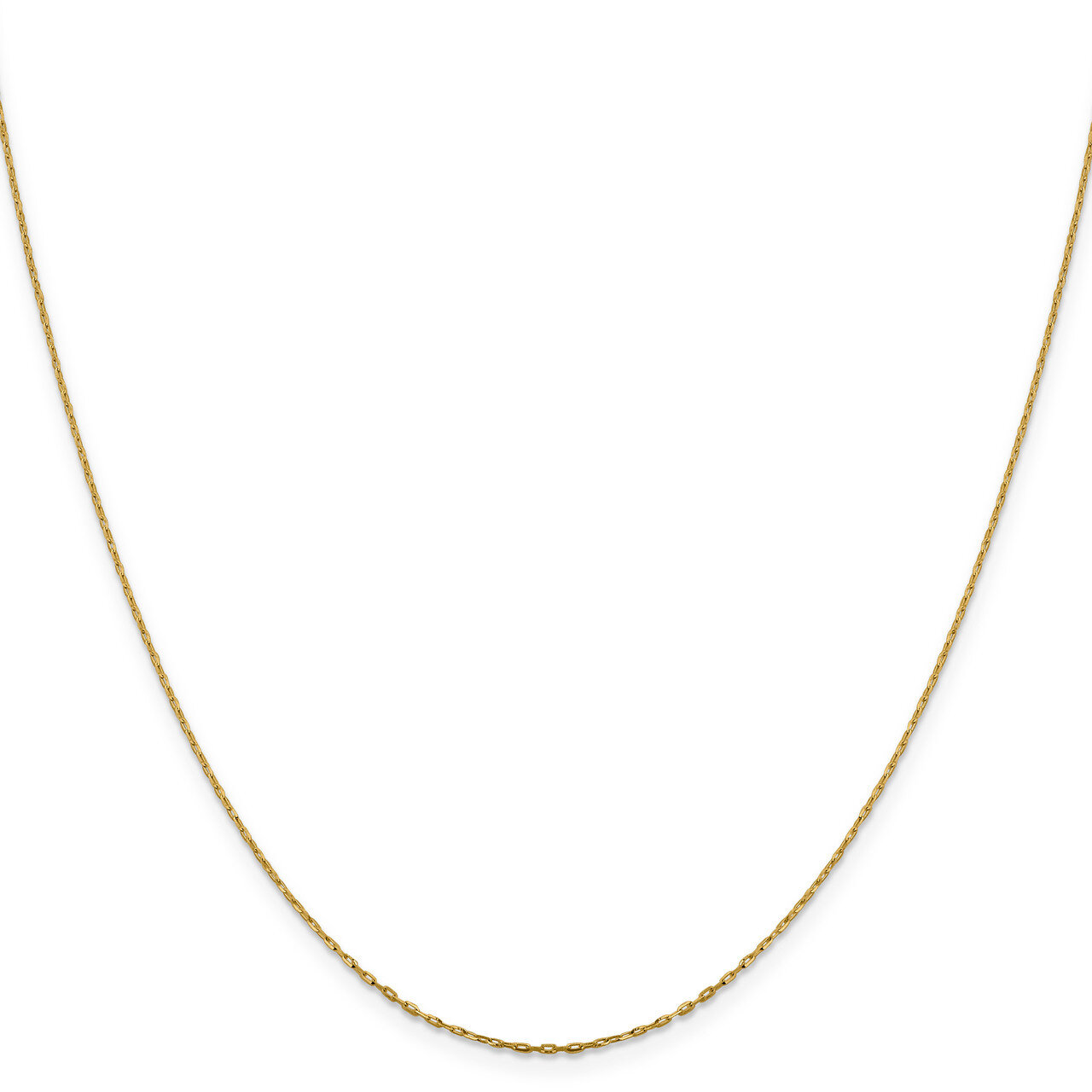 1 mm Diamond-cut Long Open Cable Link Chain 18 Inch 14k Gold HB-7194-18