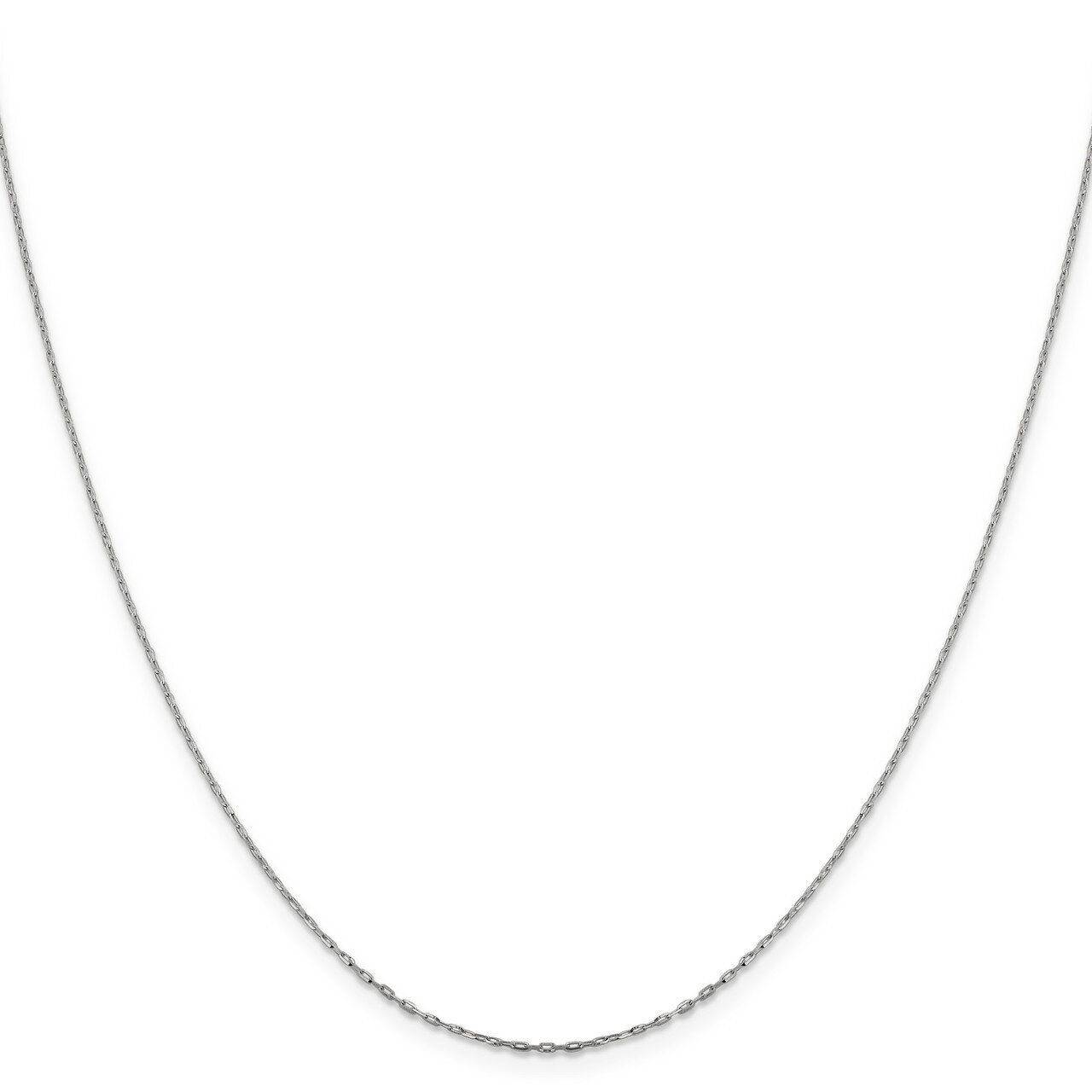 Leslie&#39;s 1 mm Diamond-cut Long Open Cable Link Chain 18 Inch 14K White Gold HB-7195-18, MPN: 7195-1…