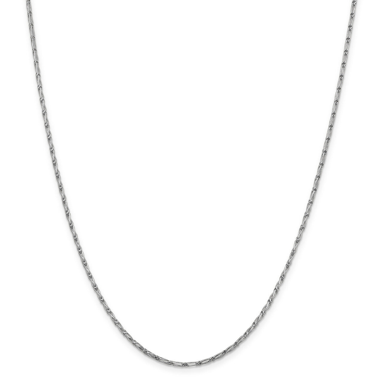 1.6 mm Diamond-cut Open Long Link Franco Chain 18 Inch 14K White Gold HB-7223-18