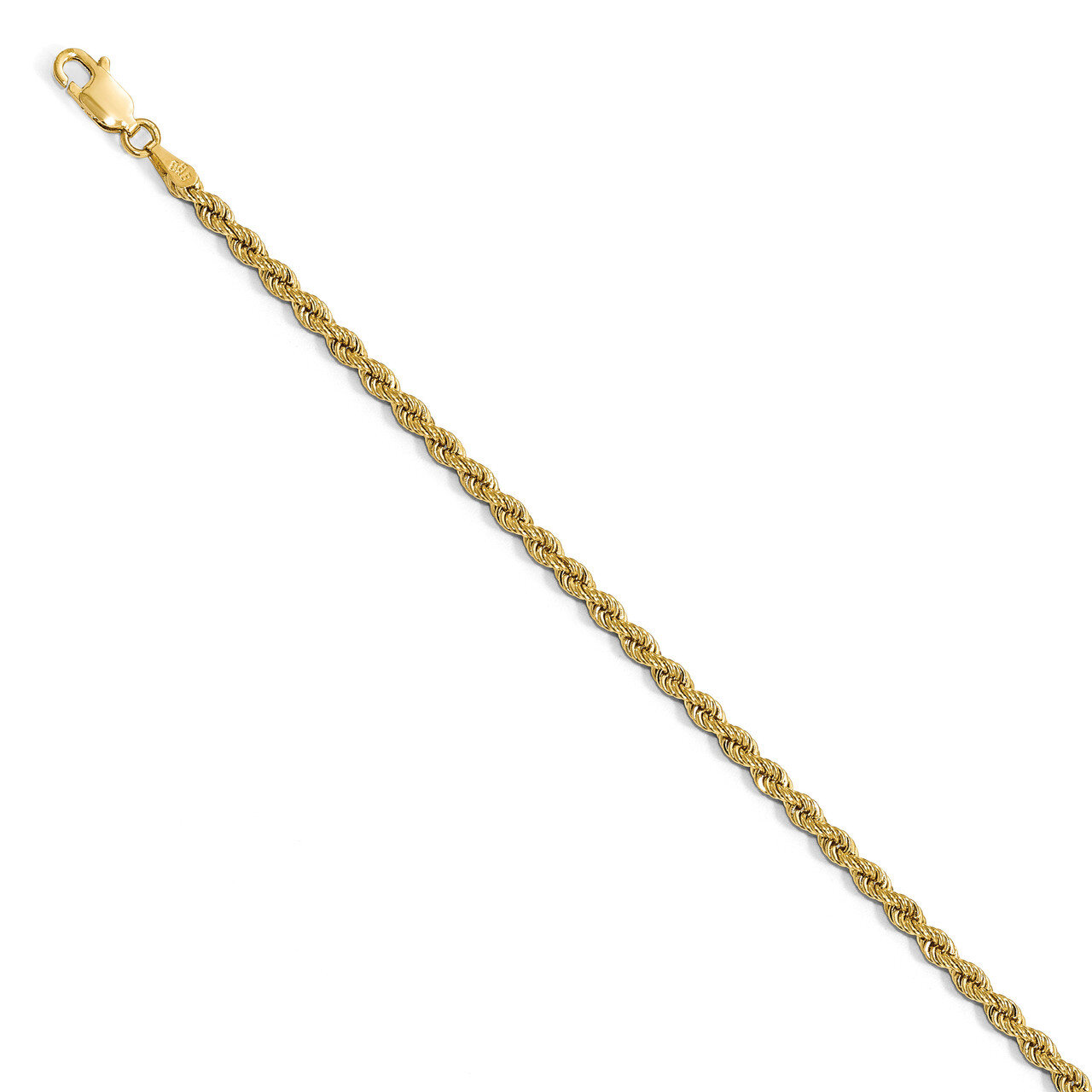 2.75mm Handmade Regular Rope Chain 7 Inch 14k Gold HB-7228-7