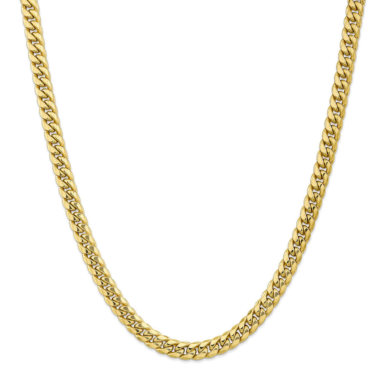 Semi-Solid Miami Cuban Chain 7 Inch 10k Gold HB-8230-7
