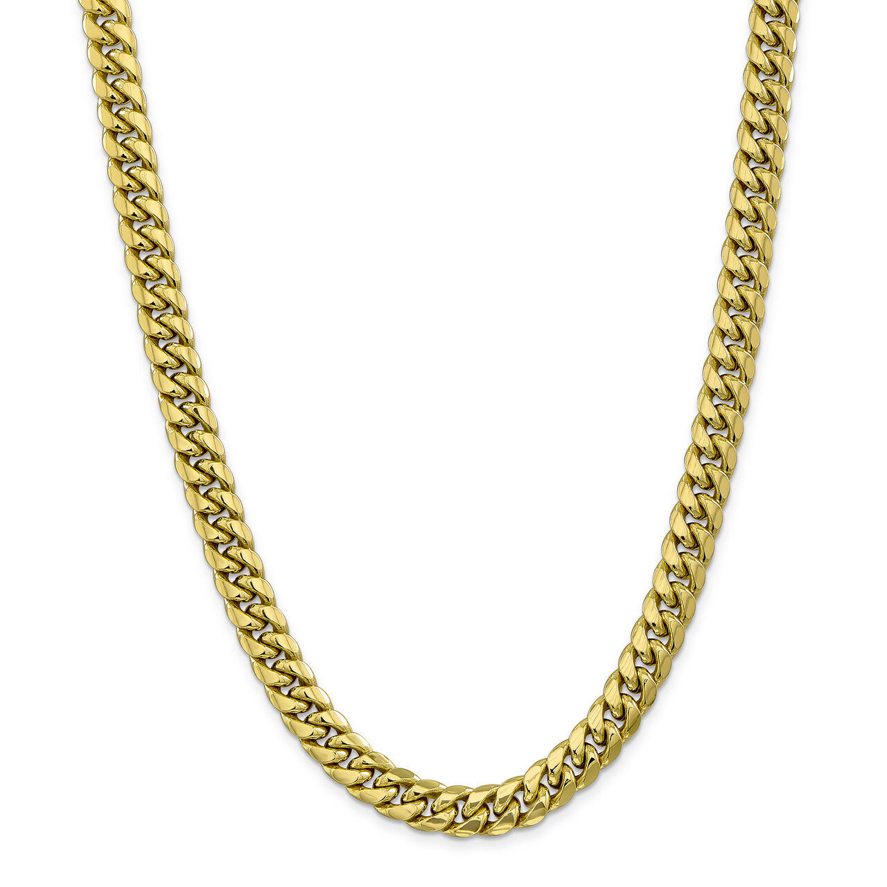 Semi-Solid Miami Cuban Chain 9 Inch 10k Gold HB-8231-9