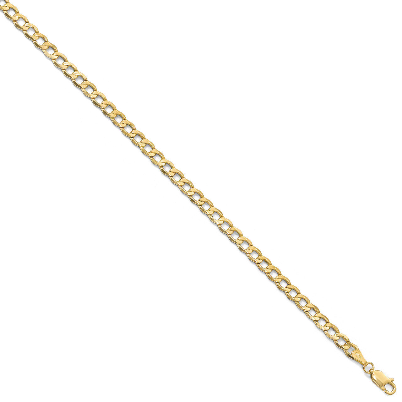 4.3mm Semi-Solid Curb Link Chain 16 Inch 10k Gold HB-8240-16