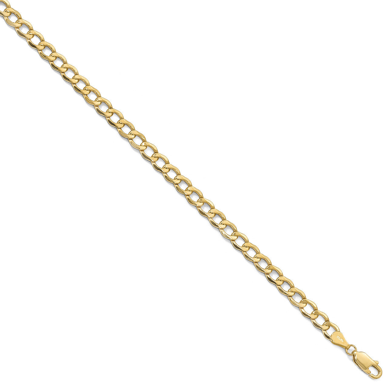5.25mm Semi-Solid Curb Link Chain 24 Inch 10k Gold HB-8241-24