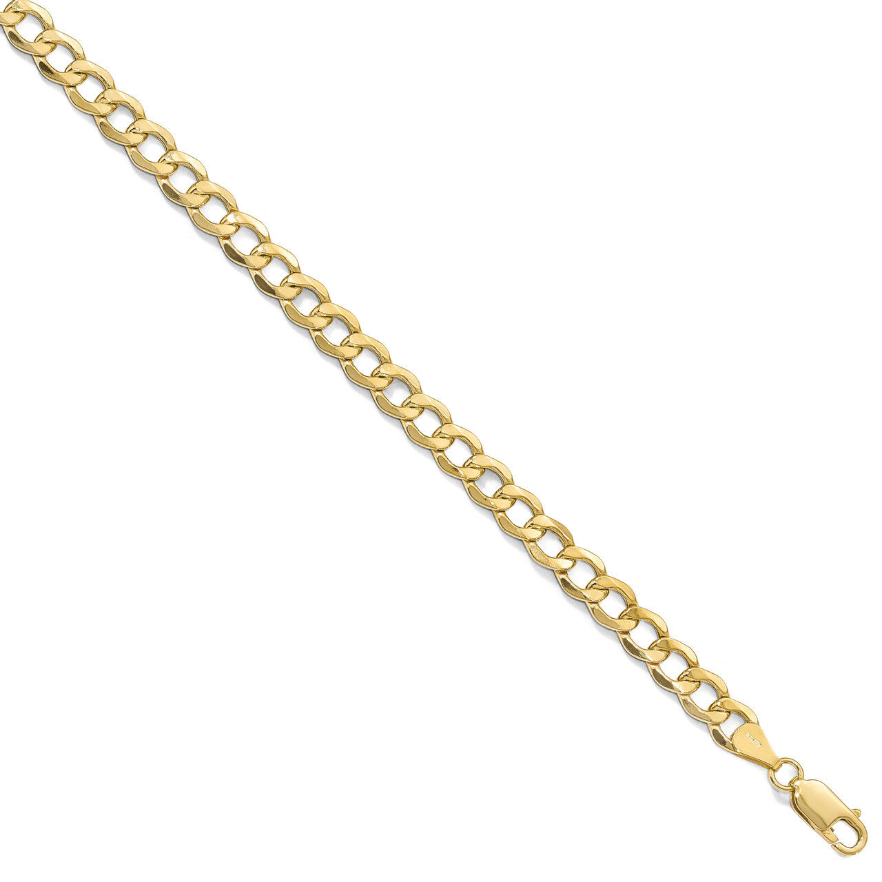 6.5mm Semi-Solid Curb Link Chain 18 Inch 10k Gold HB-8242-18