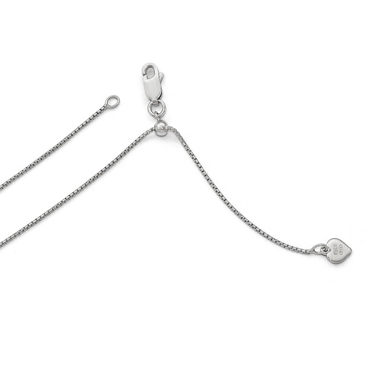 Leslie&#39;s .95 mm Round Rectangle Box Adjustable Chain 22 Inch Sterling Silver HB-FC37-22, MPN: FC37-…