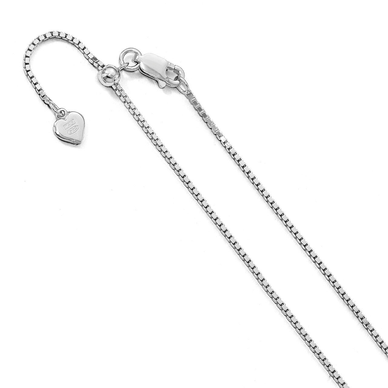 1.15 mm Adjustable Box Chain 30 Inch Sterling Silver HB-FC48-30