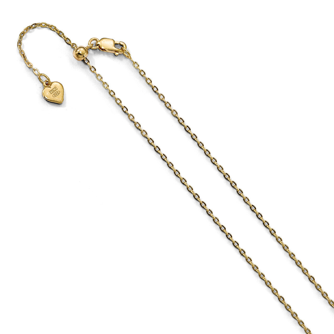Leslie&#39;s 1.4 mm Gold-plated 22in Adjustable Cable Chain 22 Inch Sterling Silver HB-FC58-22, MPN: FC…