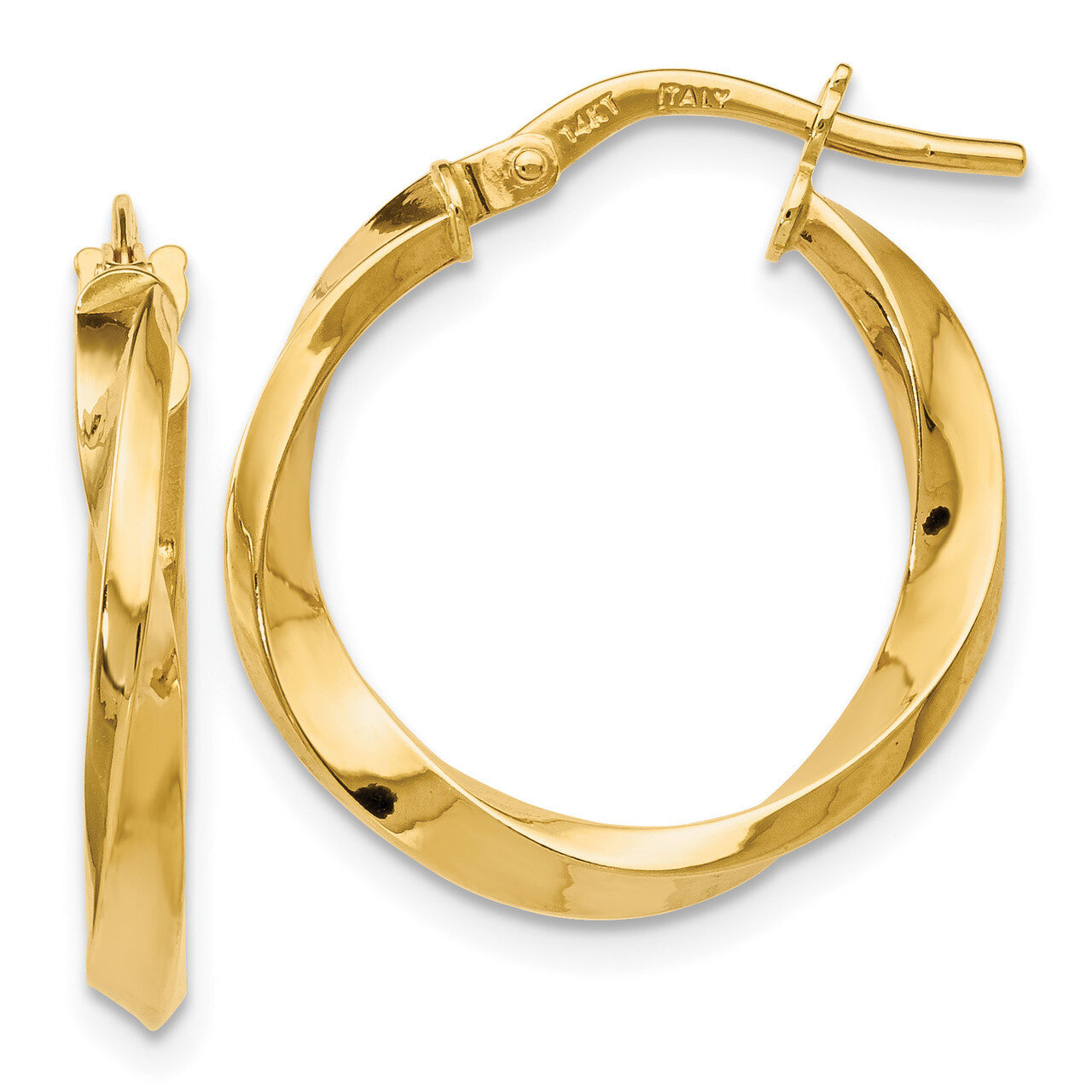 Leslie&#39;s Twisted Hoop Earrings 14k Gold Polished HB-LE1041, MPN: LE1041, 191101560170